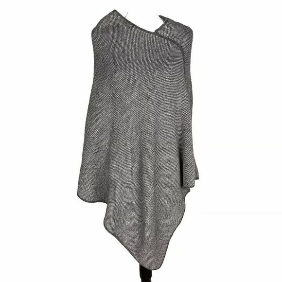 Wool Alpaca Blend Pullover Poncho SZ OS Shawl Sweater Fratelli Talli Gray Italy - Picture 1 of 4